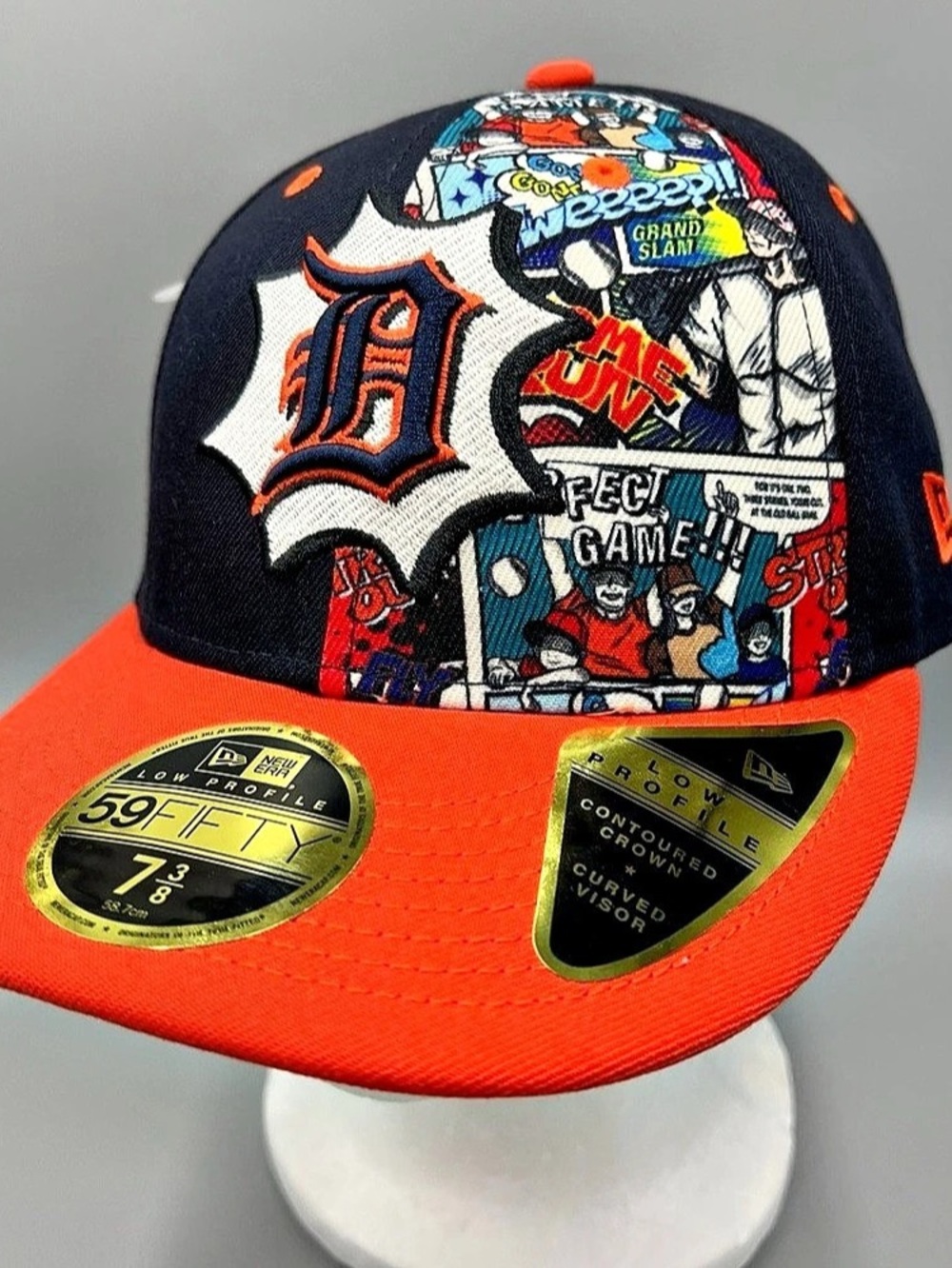 New Era 59fifty Diamond Hero Edition Detroit Tigers Hat, Comic Book Cap, 7 3/8